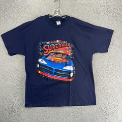 Vintage Superman Racing Shirt Mens Extra Large Dc Comics Streetwear 90s Y2K NWT