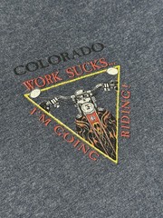 90s Work Sucks I’m Going Riding vintage Long Sleeve T-shirt motorcycle L
