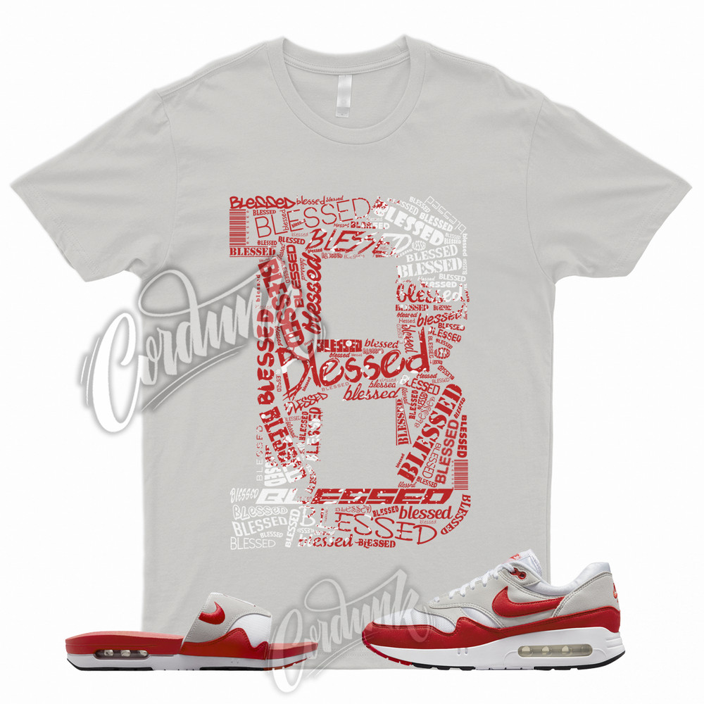 BLESS Shirt to Match Air Max 1 ’86 OG Big Bubble University Red Slide Sport Grey