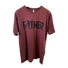 LAT Apparel Mens Maroon Father Graphic T Shirt Cotton Blend Casual Size Large