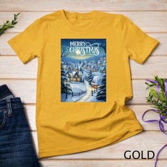 Christmas Church in the Mountains A Peaceful Scene #3 Funny Unisex T-shirt