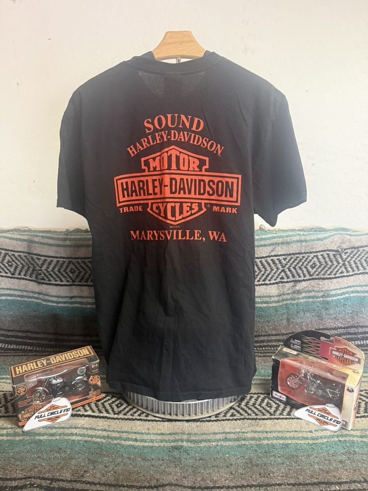 Sound Harley Davidson Marysville, WA Shirt, L, 28 in Long, 20 in Wide