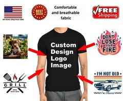 Custom T-Shirt Personalized Add Your Text Photo Image Men Women Short Sleeve Tee
