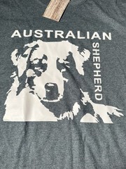 NWT Australian Sheperd Printed T Shirt Gildan Dry Blend Heather Gray Men Size XL