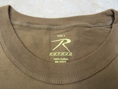 Rothco Marines Tshirt Coyote Brown IRREGULAR DEFECT Discoloration Down T-Shirt