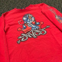 Vintage Youth JNCO Jeans Tribal Tiger Red Longsleeve Shirt Medium