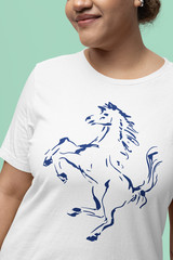 Tee Shirt Prancing Horse Ferrari T-shirt Formula 1 Unisex White Chinoiserie Gift