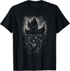 Reaper Horror Goth Charon Hades Underworld Mythology Alt Art Gift Unisex T-Shirt