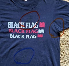 Black Flag Vintage 80s 90s Screen Stars Band T-Shirt Size M Navy USA