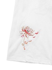 Niepce Japanese Streetwear Embroidery T-shirt Blue Phoenix Graphic Tee for Men
