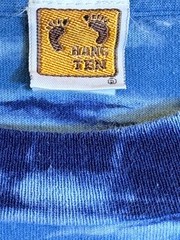 Vintage Hang Ten Men’s XL T-Shirt Blue Tie Dye Striped Single Stitch Surf Skate
