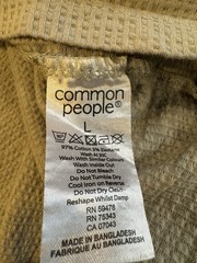 Common People Women’s Large Gray Waffle Knit Pocket Tee Casual Minimalist