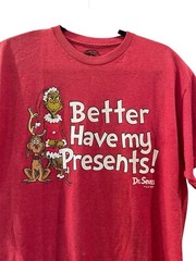 Dr. Seuss Grinch T-shirt Better Have My Presents Christmas Holiday Sz Large