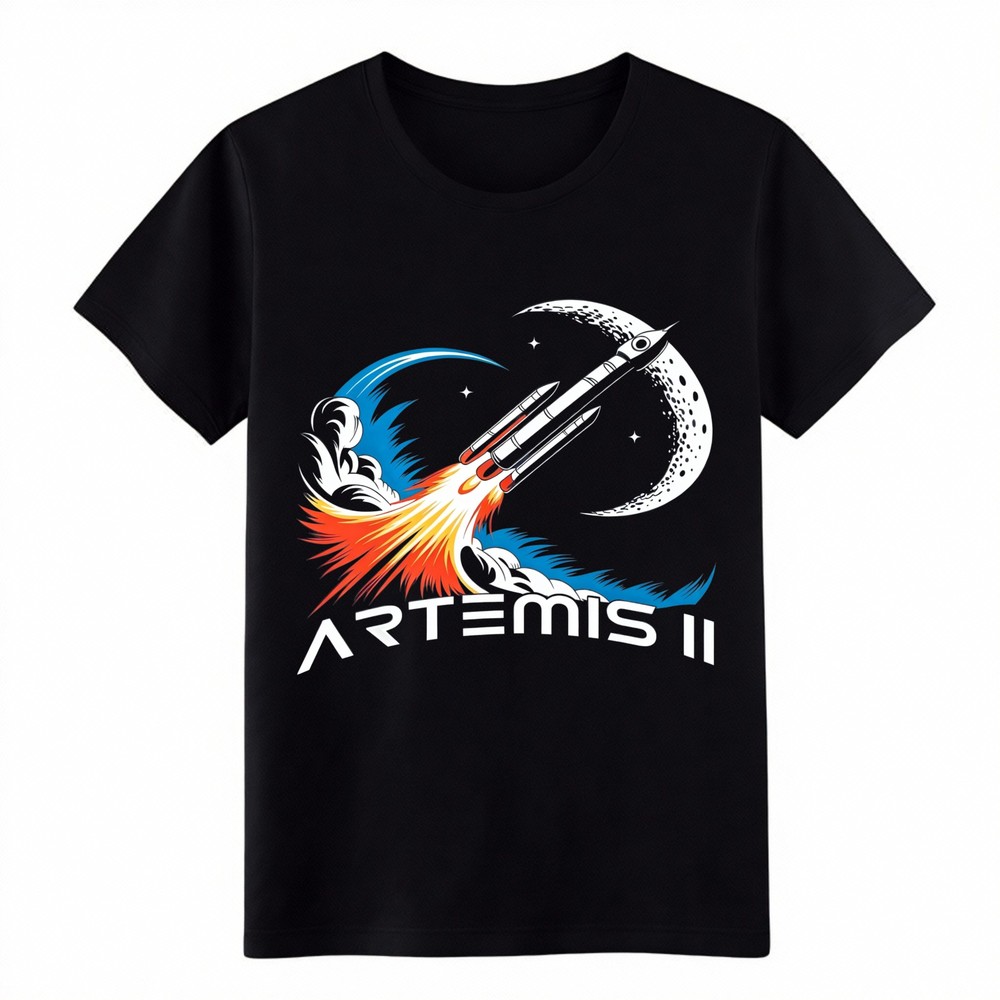 Moon Exploration Rocket Space Graphic Unisex Cotton Astronomy Lover T-Shirt