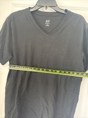 Gap Men’s Size LT Black Short Sleeve Vee Neck Tee Standard Fit V Neck T-shirt
