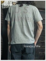 NON STOCK Retro Cotton Men T-Shirt USMA MARINE T Heavyweight Basic Tee T-Shirts