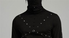 PUNK RAVE Men Punk Rock Gothic Steampunk Tops long-sleeved shirt High Collar