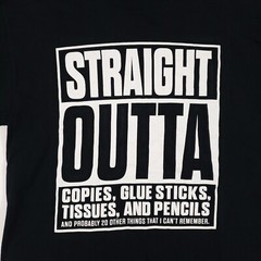 Straight Outta, Adult T-Shirt Size Medium, Teacher Struggles, Funny Shirt, Black