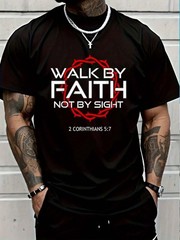 100% Cotton Jesus Walk By Faith Christian T-Shirt