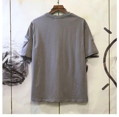 Men’s Punk Rock Distressed T-Shirt Safety Pin Hollow Out High Street Hip Hop Top