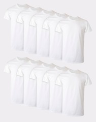 Hanes 10-Pack Men Tee T-Shirt ComfortSoft White Crewneck Undershirt Short Sleeve