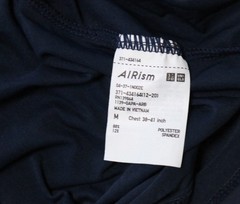 Uniqlo Airism Men Micro Mesh Lightweight Polyester Spandex Size M Blue Tee Top