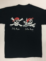 Joe Blow Tees Pirate Graphic T-Shirt Jolly Roger Jollier Roger Drinking Medium