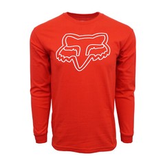 MENS RACING MOTOCROSS SKETCH LOGO T SHIRT RED LONG SLEEVES