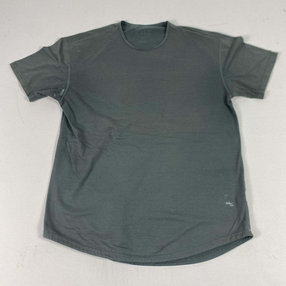 BYLT Shirt Mens Large Green Signature Curved Hem Premium Basics Crewneck Tee