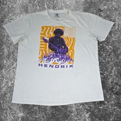 Authentic Hendrix Mens Graphic Print T-Shirt White Large