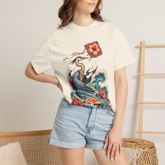 Hibiscus Surf Kite Heron T-Shirt Graphic