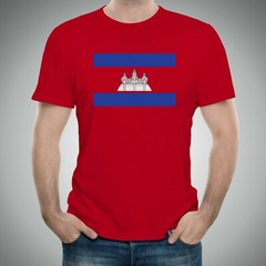 Cambodia Flag – Classic Country Home National Pride Travel T Shirt – Red