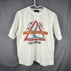 Vintage Single Stitch T Shirt Golden Triangle Two Plus One Hole See Measurement