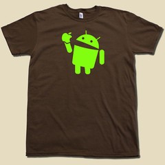 Android Eats Apple Super Soft Cotton T-Shirt FUNNY & Nerdy computer geek TSHIRT!
