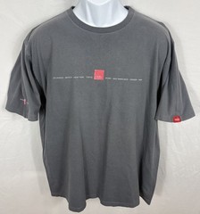 Vintage 90s Mossimo Graphic Print “Global Energy” T-Shirt Men’s Large Faded Gray