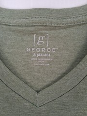 George Mens Size S (34-36) V Neck Olive Green Short Sleeve T-Shirt NWOT
