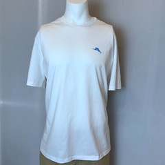 Tommy Bahama Shirt Mens 2XL 3XL White Short Sleeve Beach Dock Graphic T-Shirt