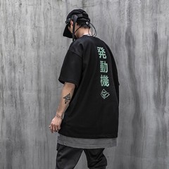 Niepce Streetwear Urban Half Sleeves Tee Japanese Kanji Graphic Mens T-Shirt