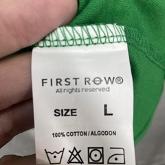 First Row Shirt Mens Green Lg spring break Double sided Streetwear Y2K Varsity