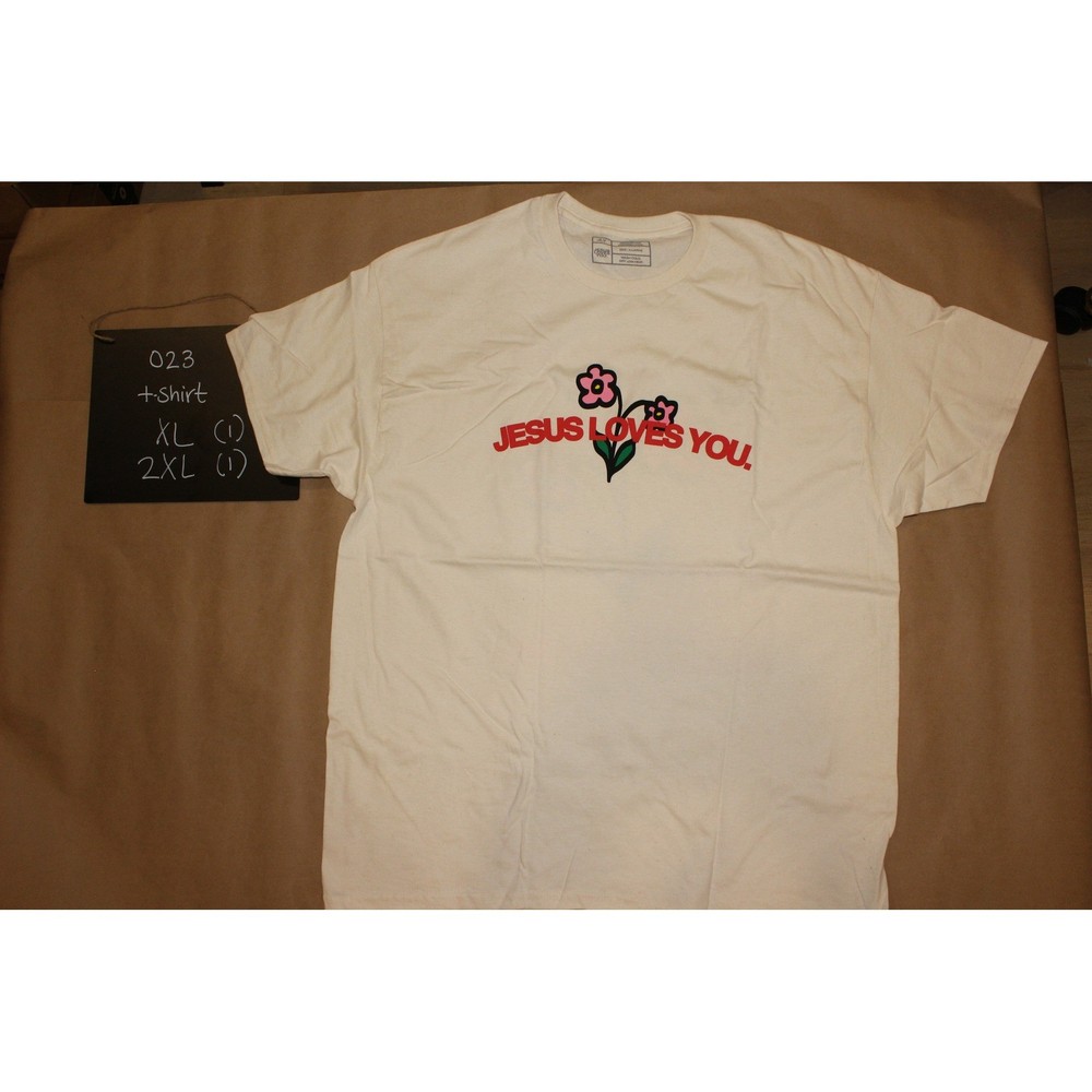 Jesus Loves You Mens Cream Graphic T-Shirt Through My Pain Comfort XL 2XL