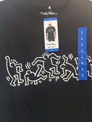 Keith Haring Graphic Tee Shirt Mens Large Black Cotton NWT