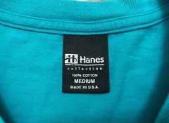 VINTAGE 90’s HANES COLLECTION POCKET T SHIRT MENS MEDIUM BLUE 1990’s e