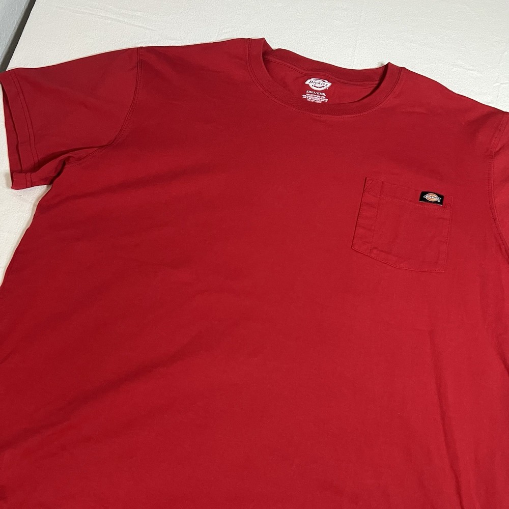 Dickies Work Shirt Men’s 2XLT Red Pocket Tee Mechanic