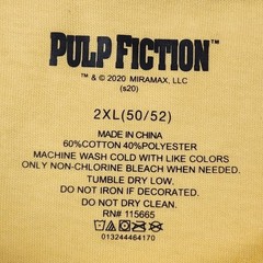 Miramax Pulp Fiction Long Sleeve Shirt Mens 2XL Yellow Movie Graphic Tee NEW