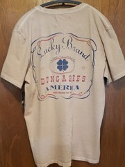 NWT Lucky Brand Beige Tee with Red & Blue Graphic