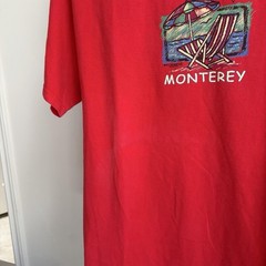 Vintage Y2K Monterey California Beach Outdoor Mens L Red Tee