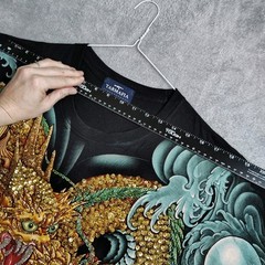 TARMAFIA Year of the Dragon Handmade Sequin & Beaded Mens L Shirt Power Fortune