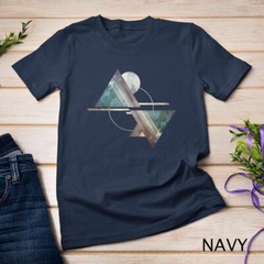 Geometric Mountains T-Shirt- Abstract Mountain Camping Tee Unisex T-shirt