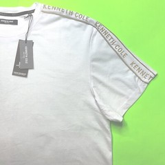 New KENNETH COLE Men’s Short Sleeve T-shirt Size XXL White w/Beige