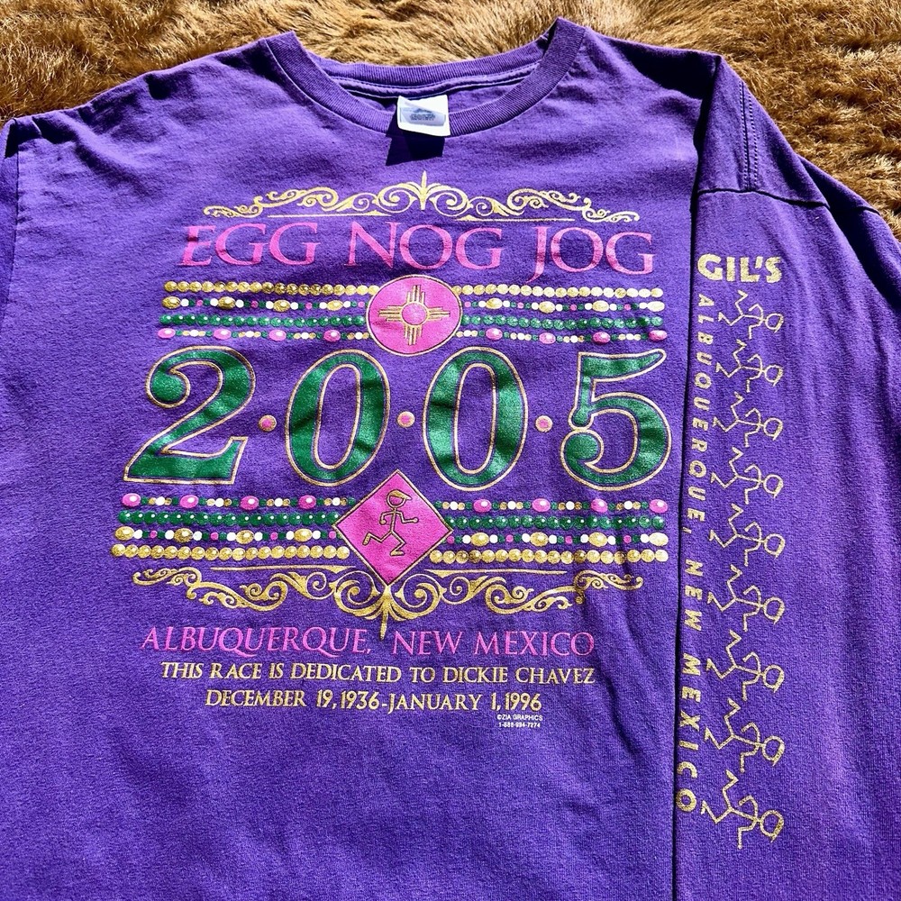 Vintage EggNog Jog 2005 Race Runners 5k Run Xmas Holiday Christmas ABQ NM Retro